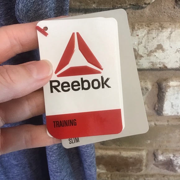 $10 SALE🎉🎉REEBOK Medievel Blue Heather Slim Fit Athletic Racerback Tank Top XL - Picture 4 of 7